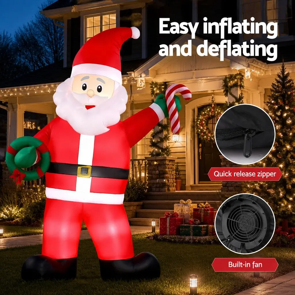 Inflatable Santa Decoration Outdoor 3.8M Height LED