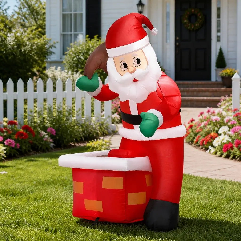 Christmas Inflatable Santa Decoration Multicolour Indoor Outdoor 80 x 58 x 120cm