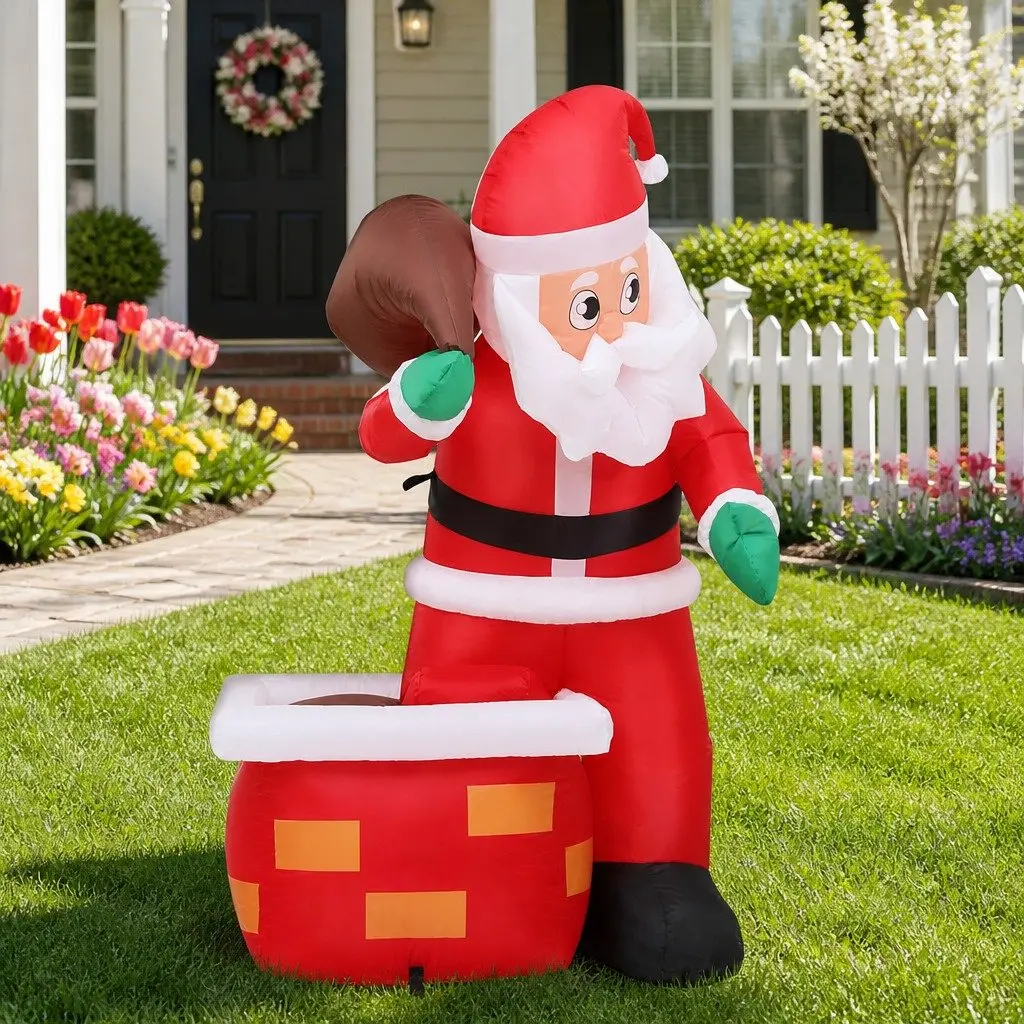Christmas Inflatable Santa Decoration Multicolour Indoor Outdoor 80 x 58 x 120cm