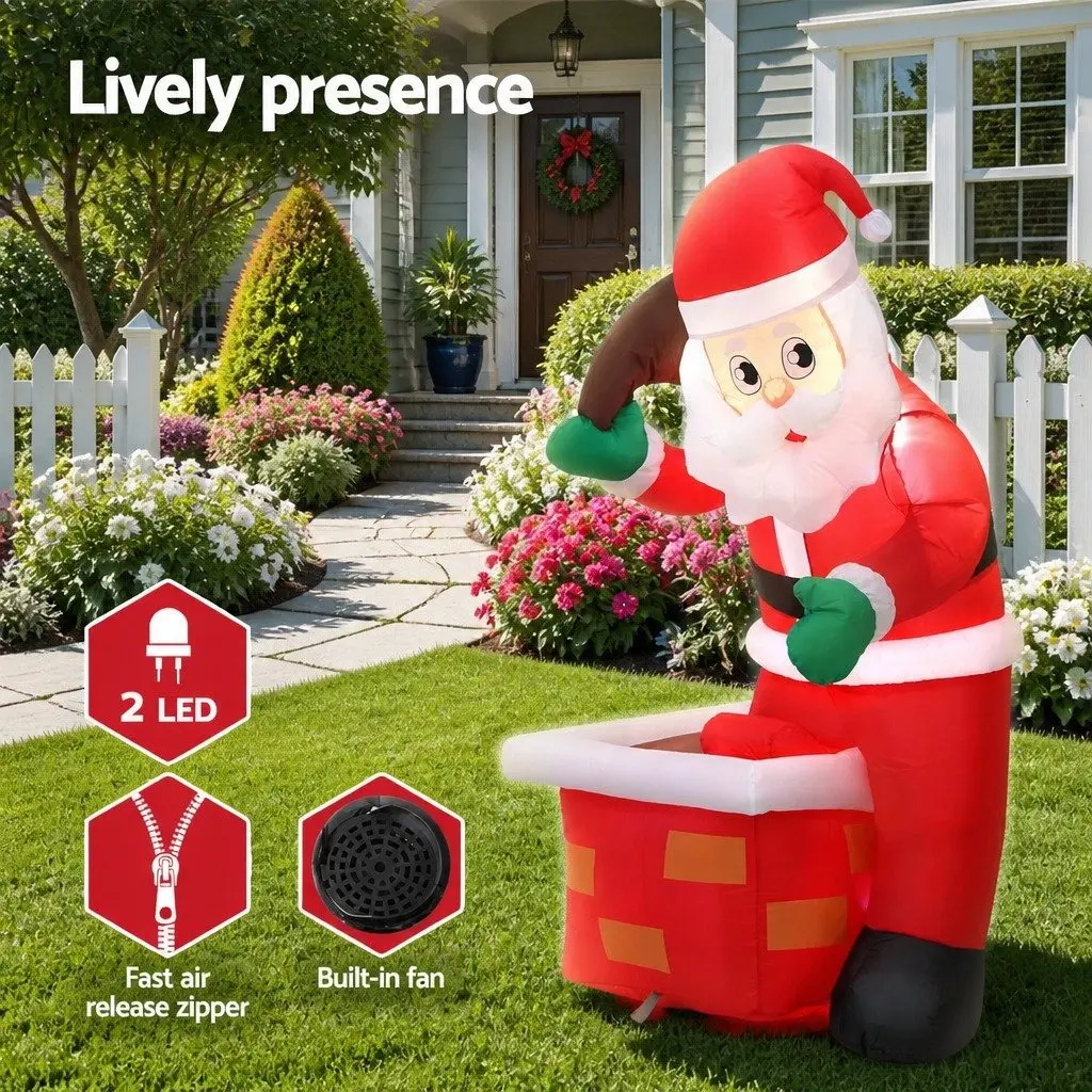 Christmas Inflatable Santa Decoration Multicolour Indoor Outdoor 80 x 58 x 120cm