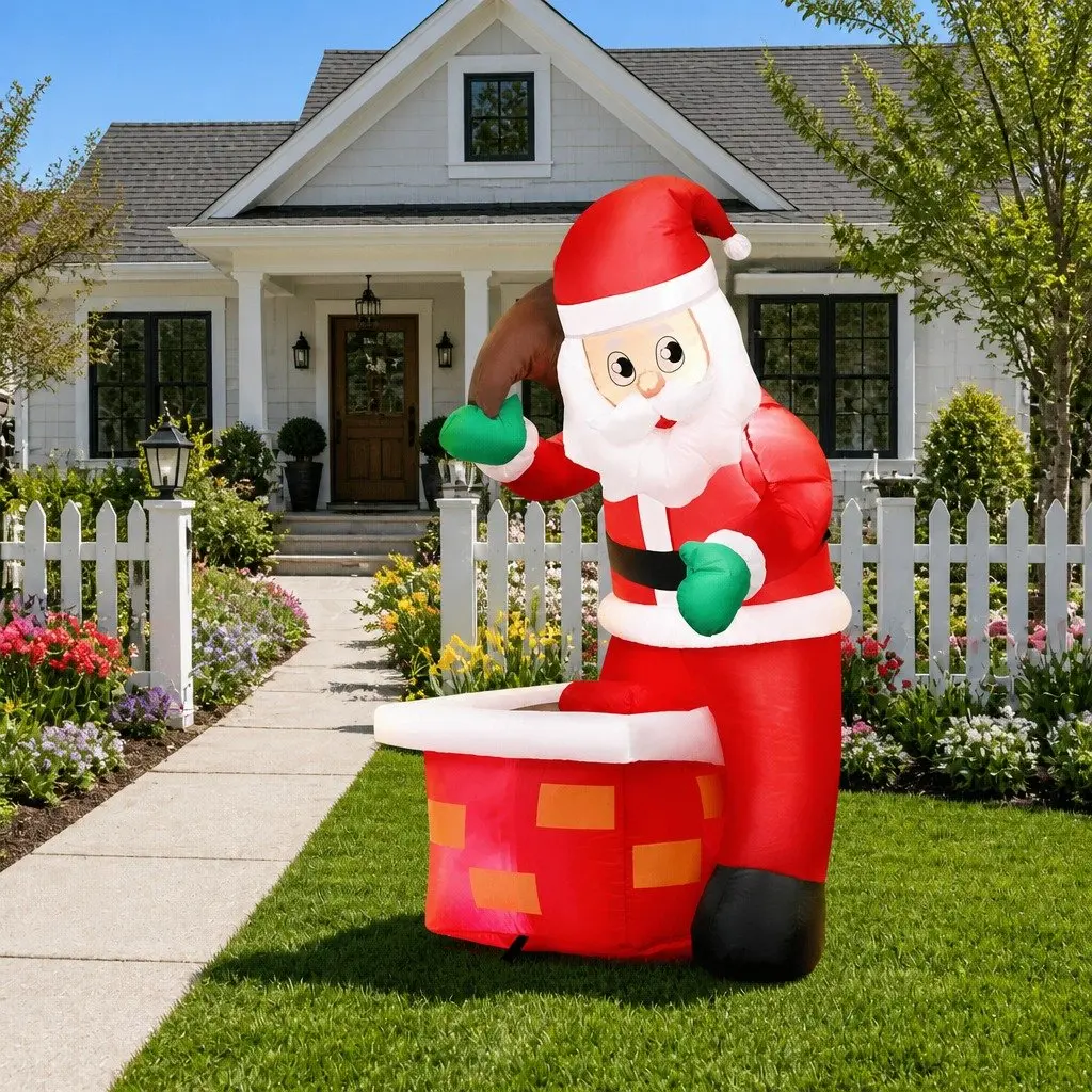Christmas Inflatable Santa Decoration Multicolour Indoor Outdoor 80 x 58 x 120cm