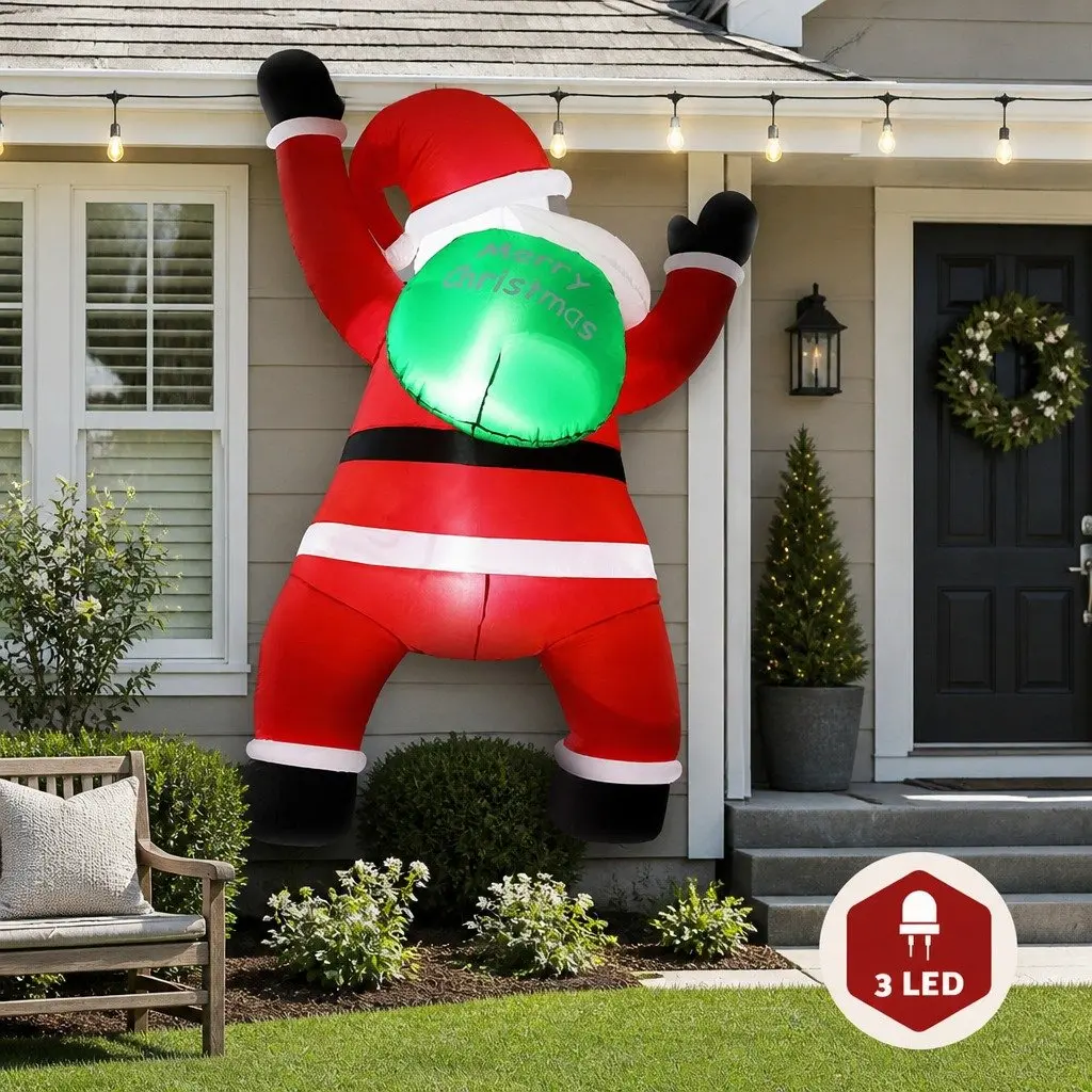 Christmas Inflatable Santa Climbing Decoration Indoor Outdoor 1.9M