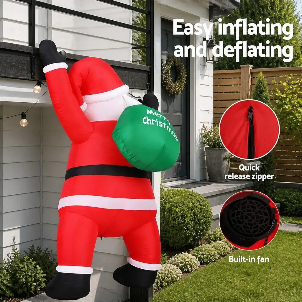 Christmas Inflatable Santa Climbing Decoration Indoor Outdoor 1.9M