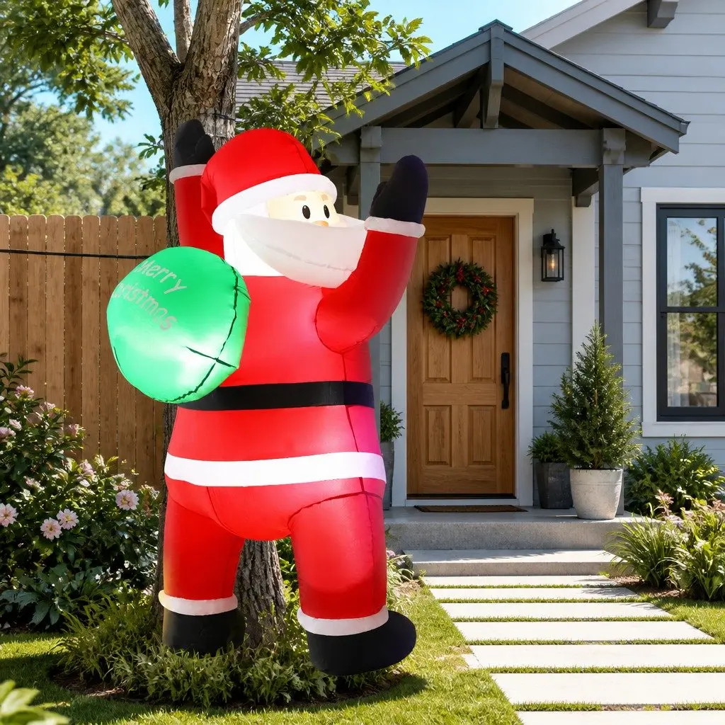 Christmas Inflatable Santa Climbing Decoration Indoor Outdoor 1.9M
