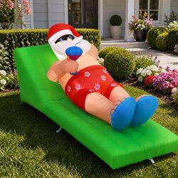Inflatable Santa Bench Specifications: 1.8M with LED Lights