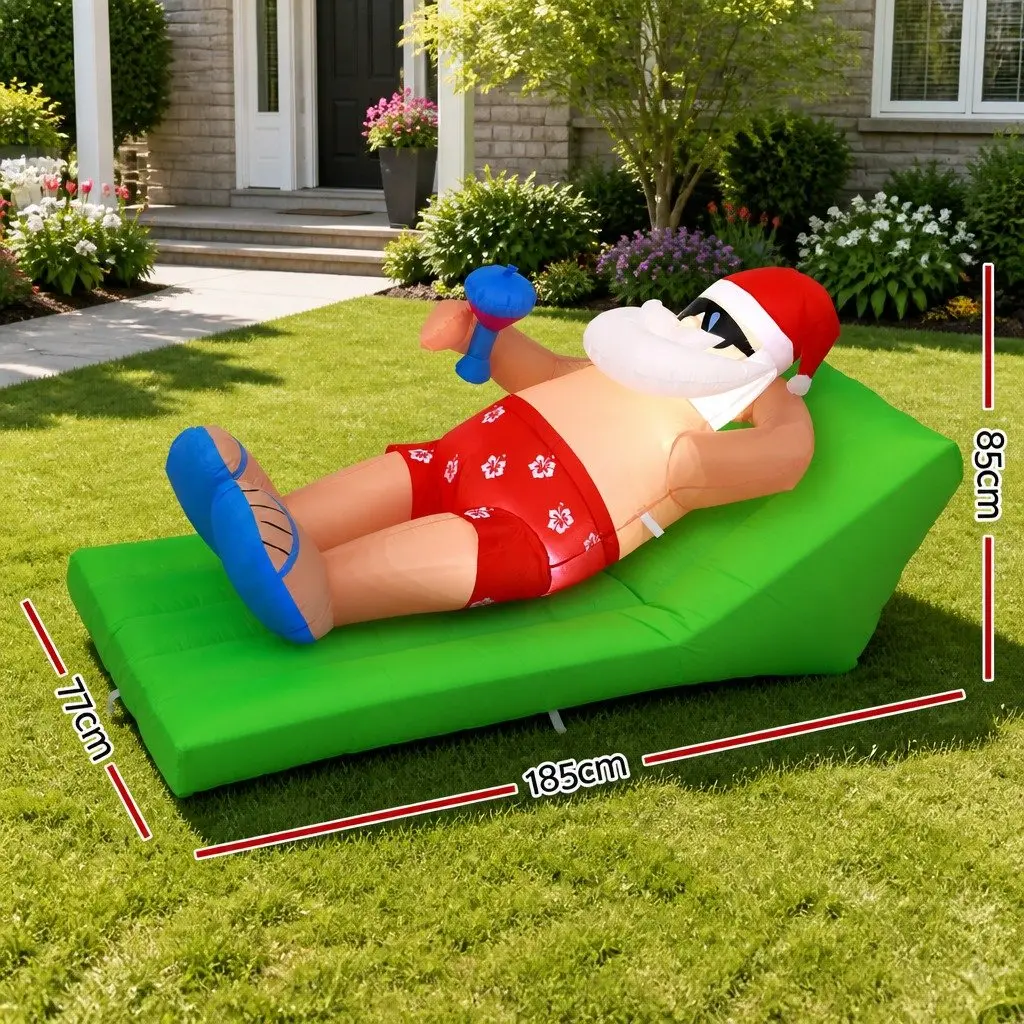 Christmas Inflatable Santa Bench Indoor Outdoor 1.8M