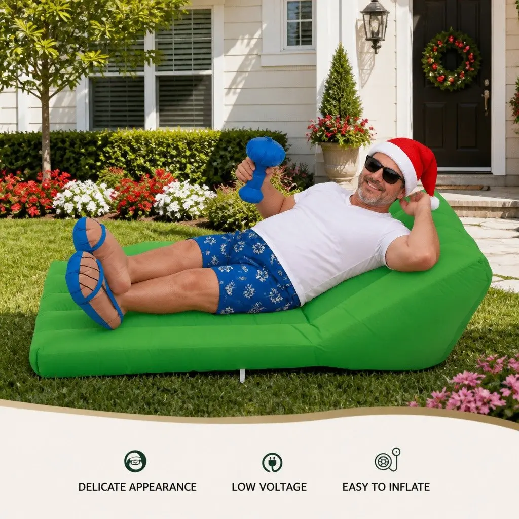 Christmas Inflatable Santa Bench Indoor Outdoor 1.8M