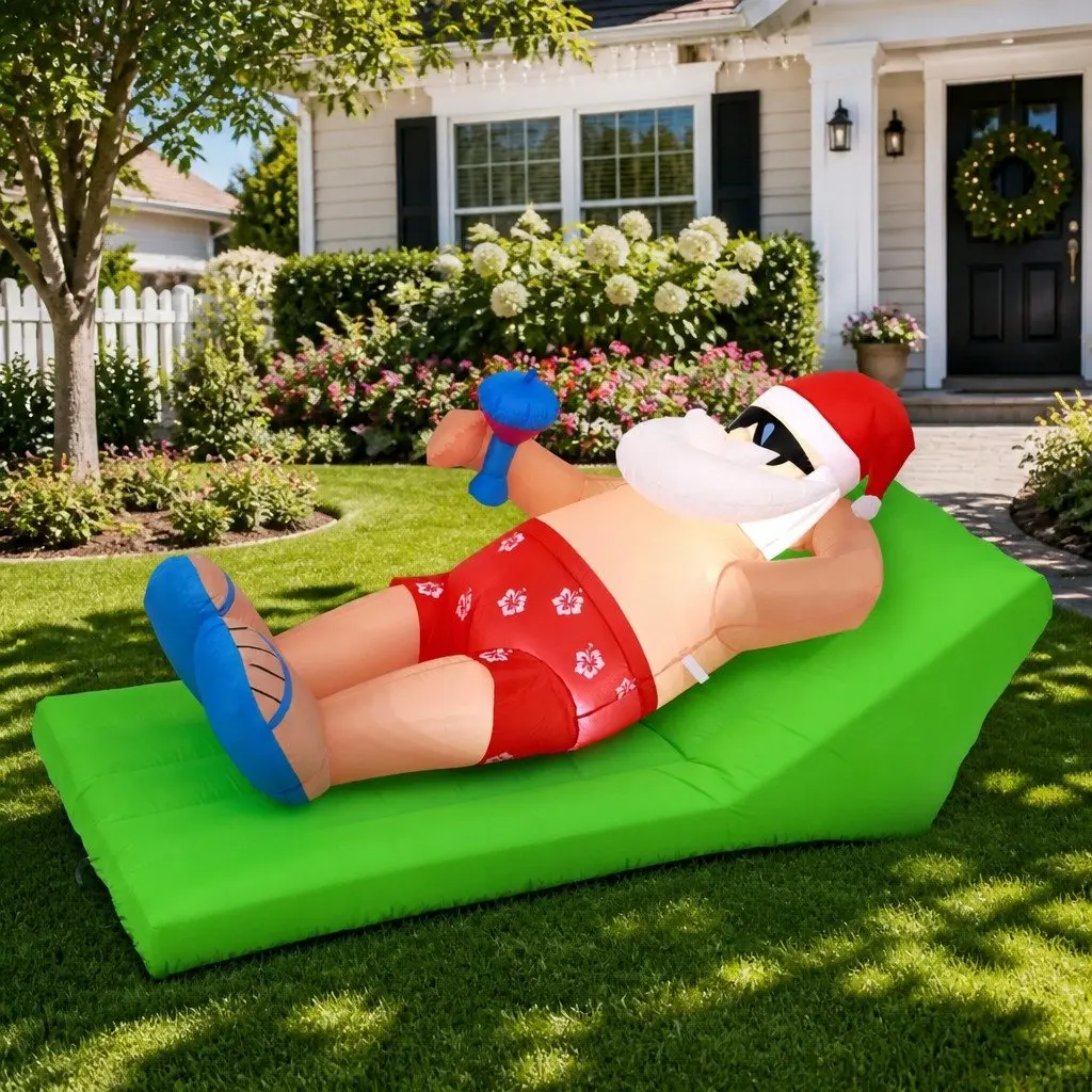 Christmas Inflatable Santa Bench Indoor Outdoor 1.8M