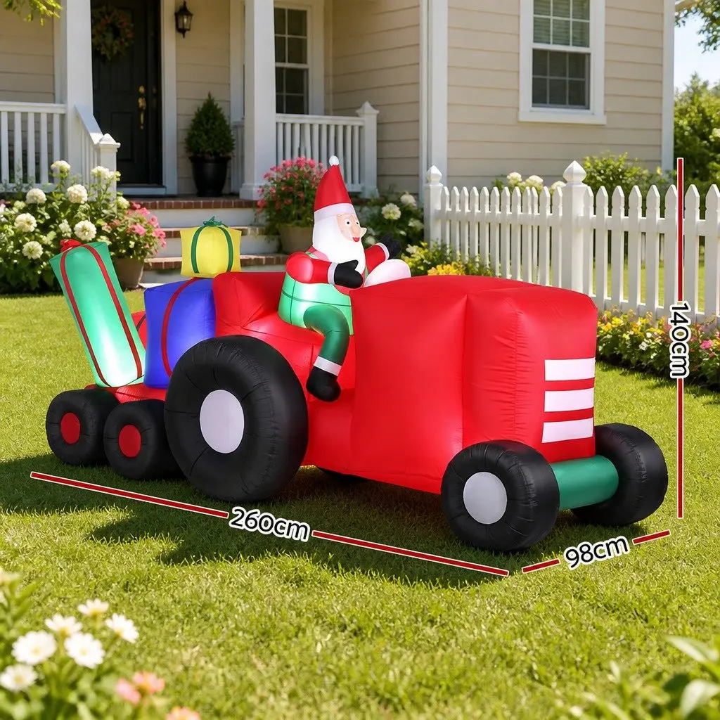 Christmas Inflatable Santa Truck Decoration Indoor Outdoor 2.6M