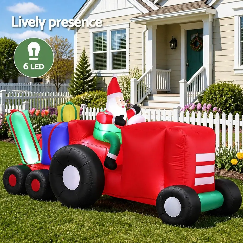 Christmas Inflatable Santa Truck Decoration Indoor Outdoor 2.6M