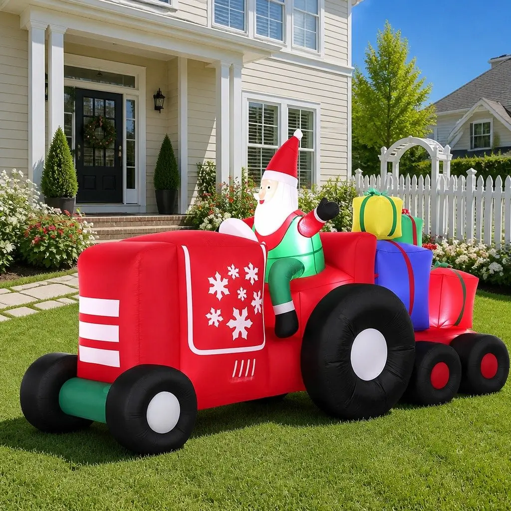 Christmas Inflatable Santa Truck Decoration Indoor Outdoor 2.6M