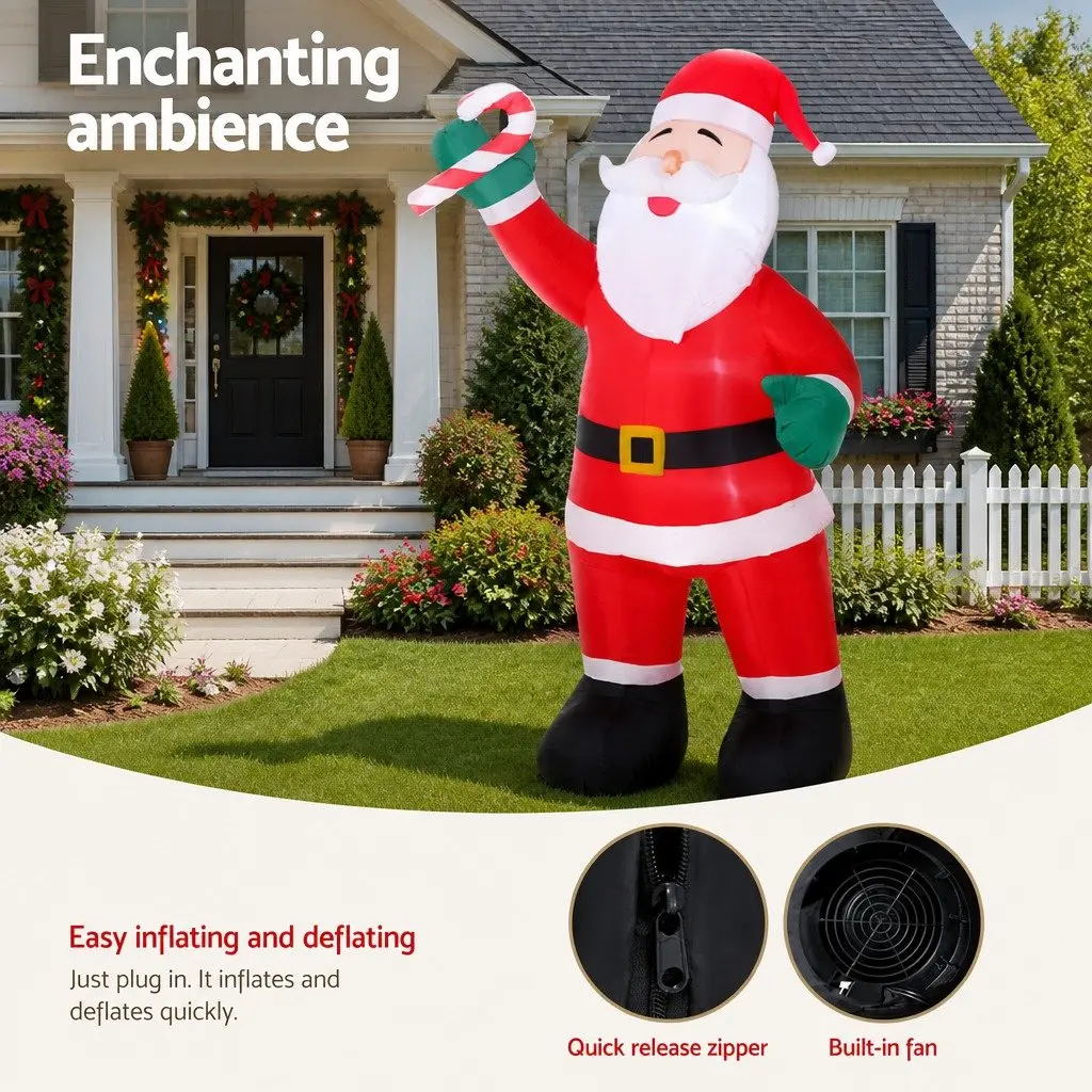 Christmas Inflatable Santa Decoration Indoor Outdoor 3M Red White LED
