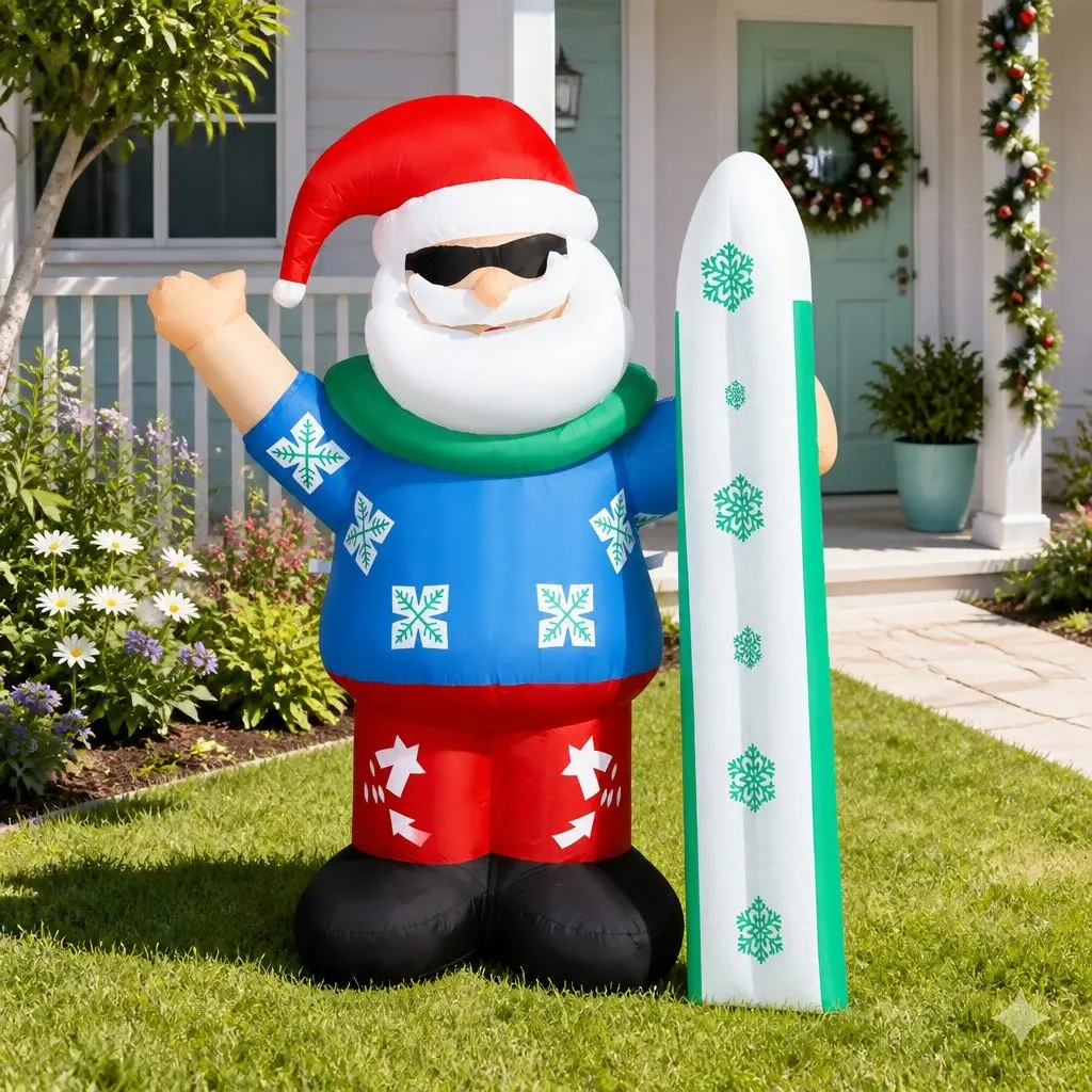 1.6M Inflatable Santa with LED Lights