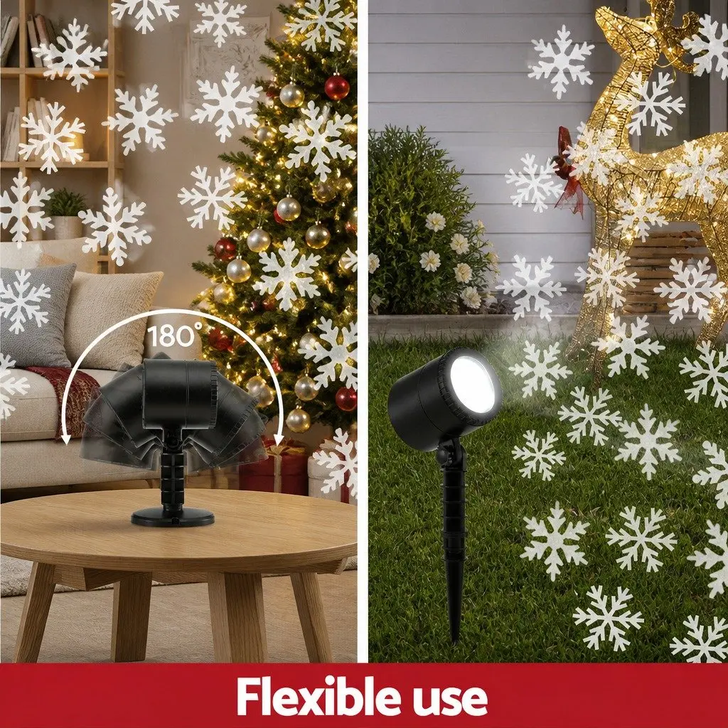 Laser Light Projector Indoor Outdoor Use Snowflake Patterns