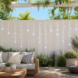 160 LED Icicle Lights: 6M Length, 5M Lead, Cold White