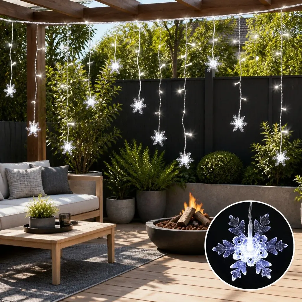 Icicle Christmas Lights Outdoor Indoor 6M 160 LED Cold White