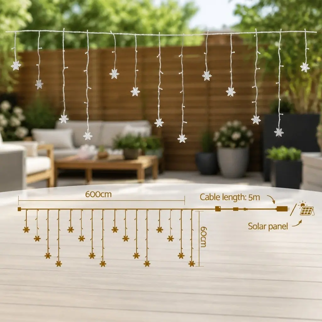 Icicle Christmas Lights Outdoor Indoor 6M 160 LED Cold White