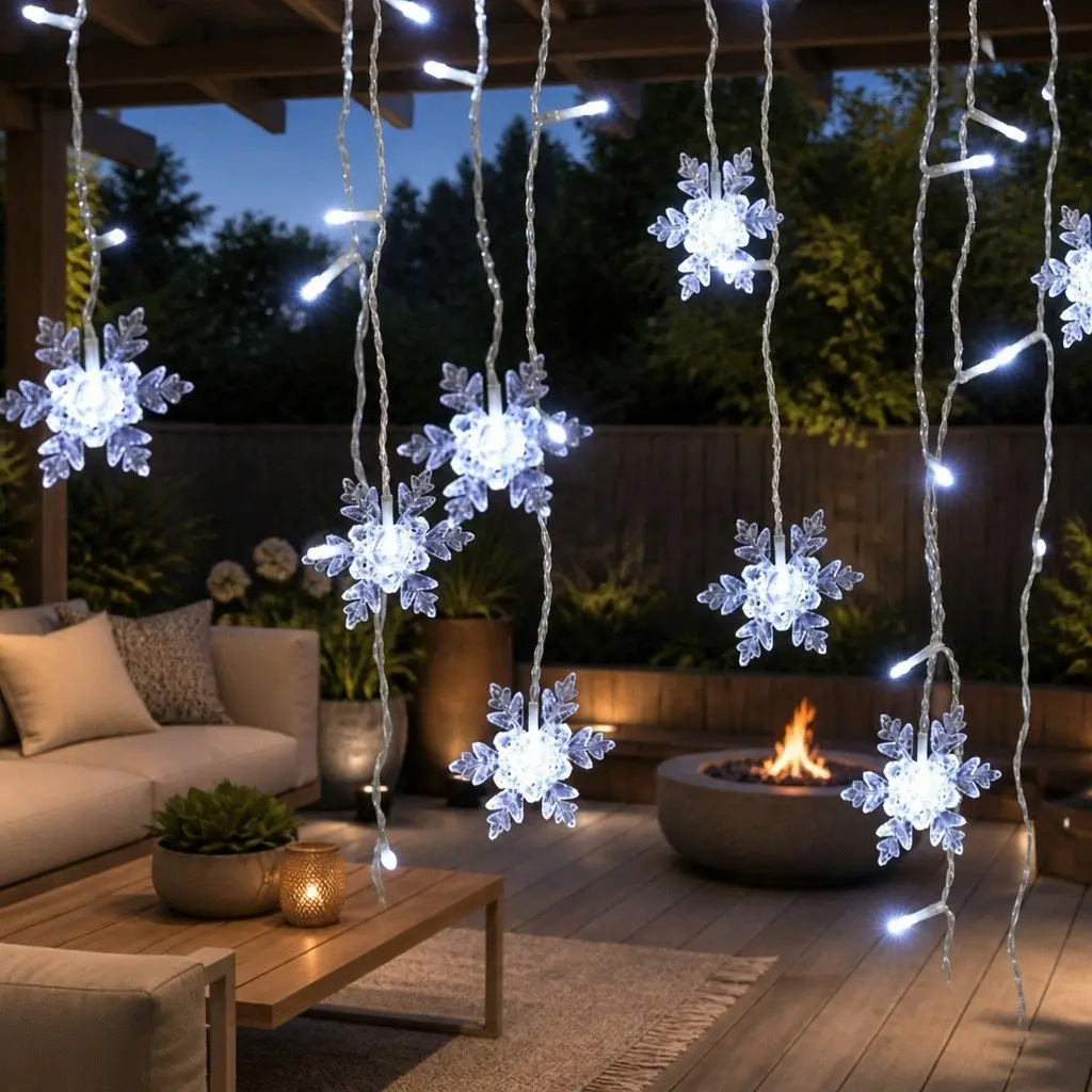 Icicle Christmas Lights Outdoor Indoor 6M 160 LED Cold White