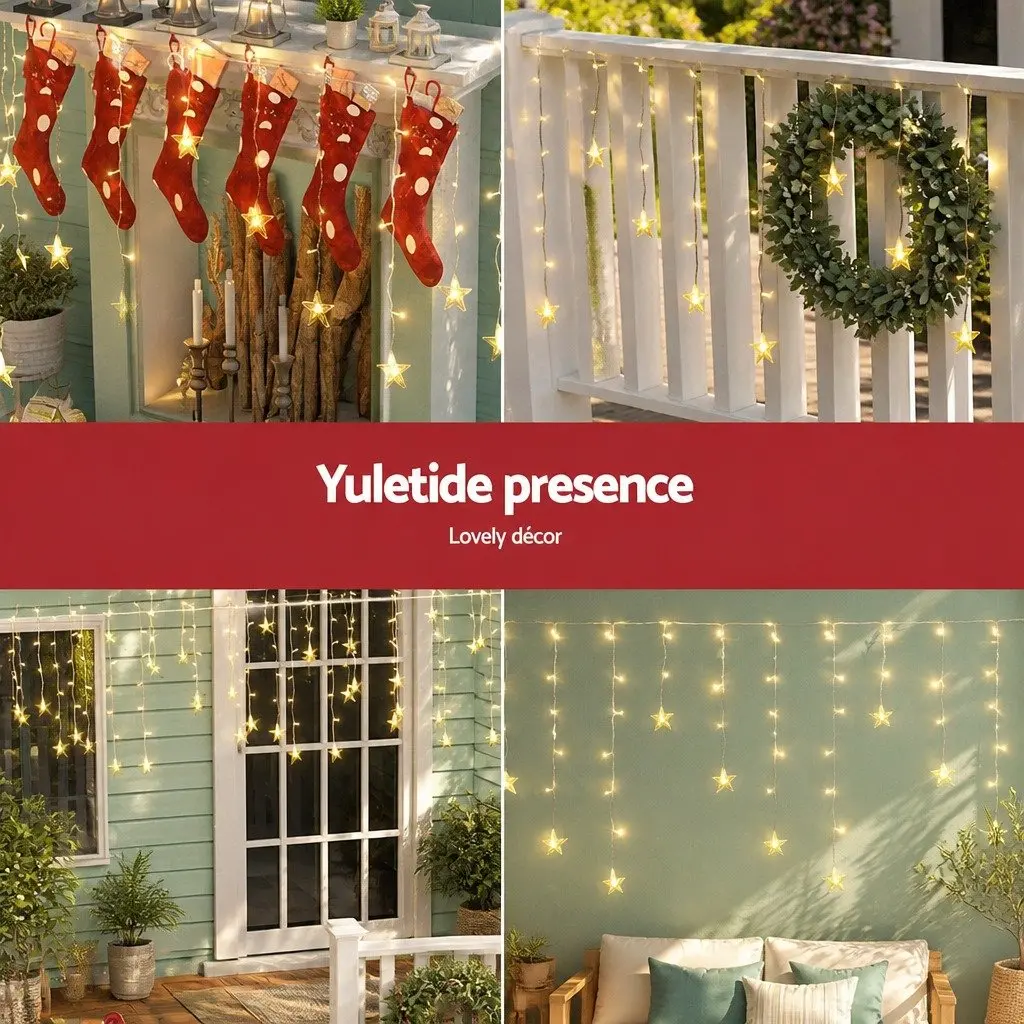 LED Icicle Christmas Lights Outdoor Garden Decoration 6M Warm White