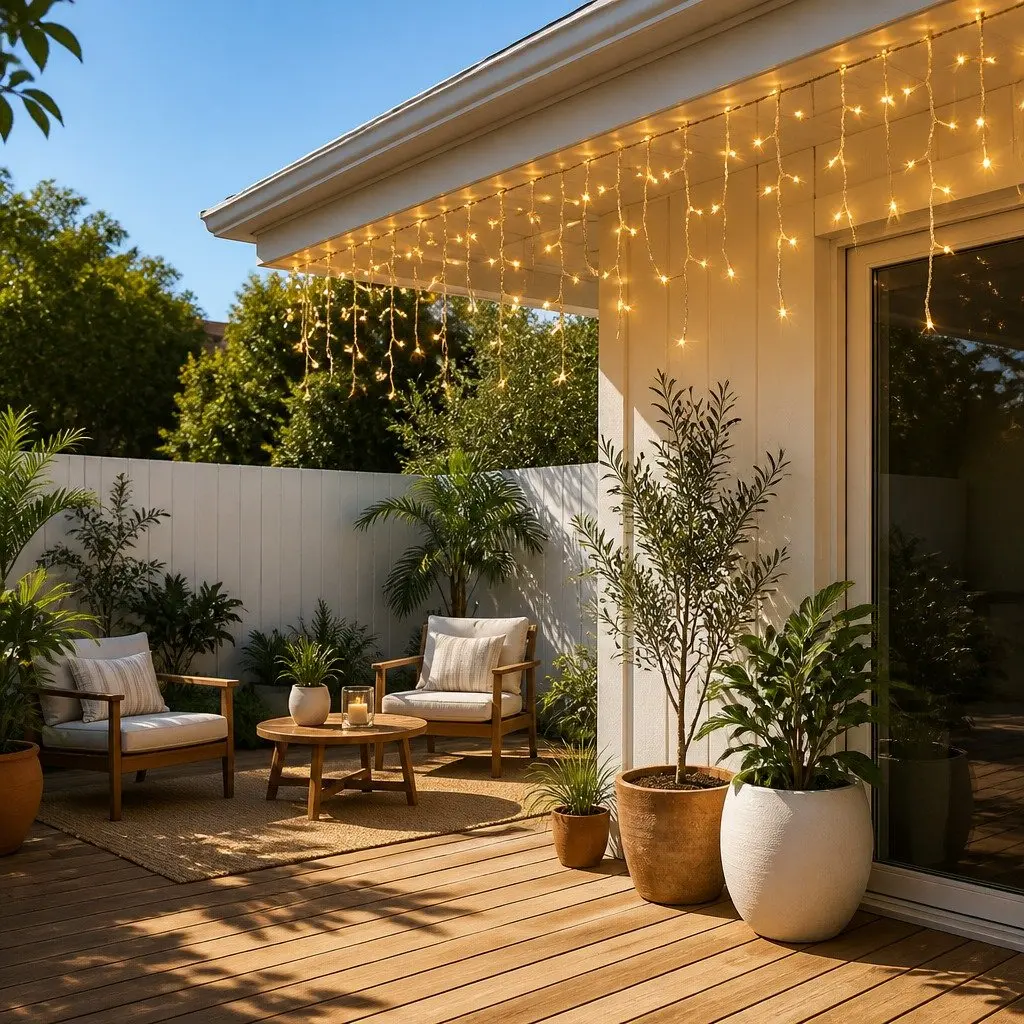 Solar Icicle String Lights Outdoor Use 12.5M Warm White LED 100 Drops