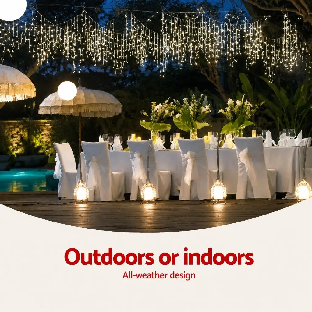 Icicle Lights Outdoor Indoor 20M Blue LED for Christmas Decoration