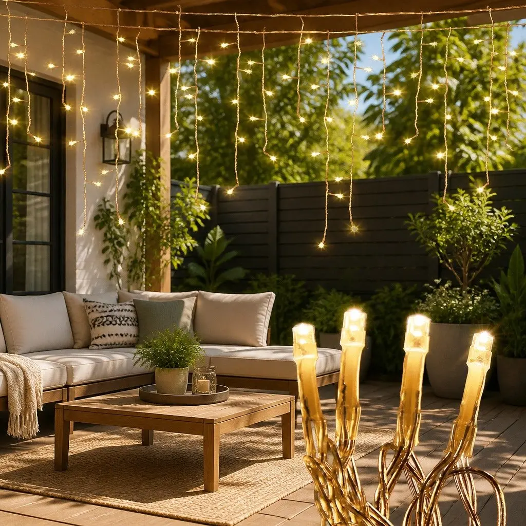 Icicle Lights Indoor Outdoor 20M 800 LED Warm White String Decor