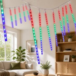 7M Christmas Icicle Shower Lights with 288 Colorful LEDs
