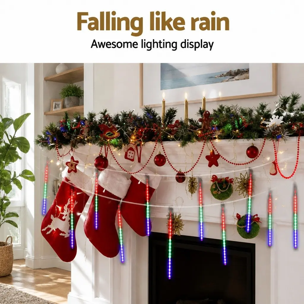 Christmas Icicle Shower Lights Indoor Outdoor 7M Multicolour 288 LED