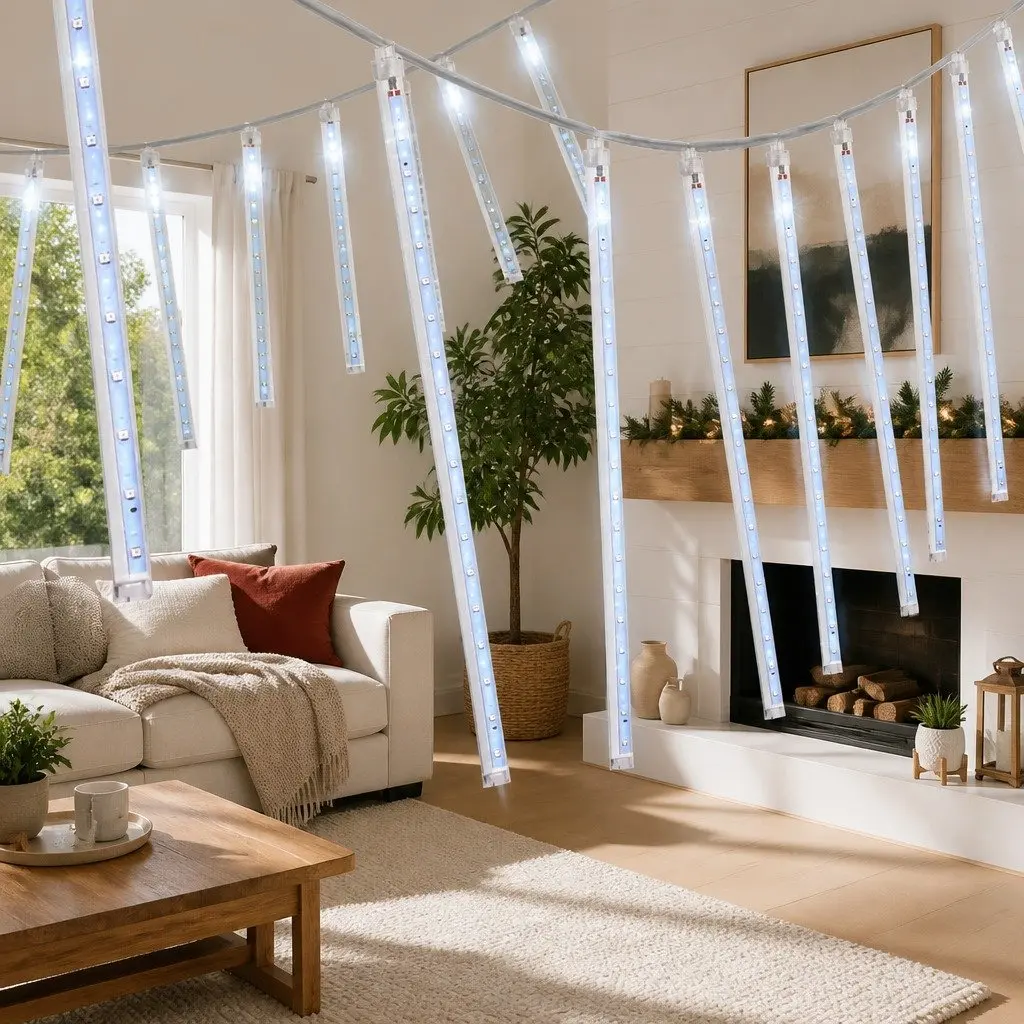 288 LED Blue Icicle Christmas Lights, 7M
