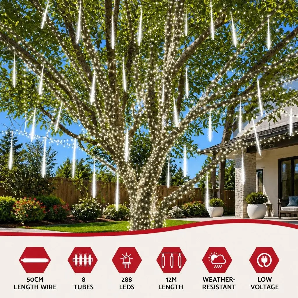 Christmas Icicle Lights Indoor Outdoor 7M Shower LED Falling Meteor Decoration