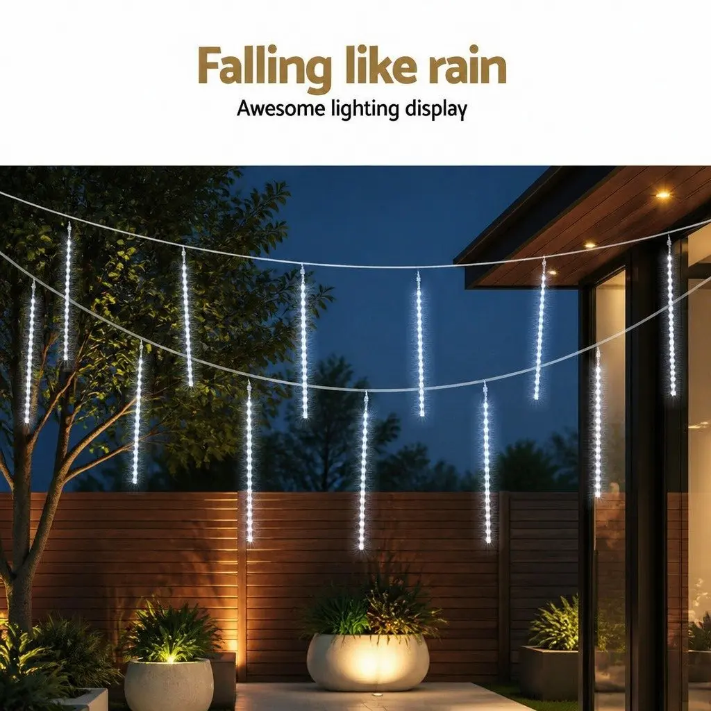 Christmas Icicle Lights Indoor Outdoor 7M Shower LED Falling Meteor Decoration