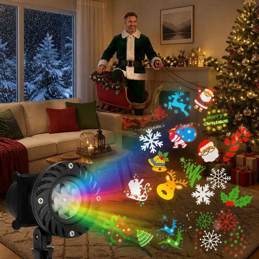 Laser Light Projector Outdoor Decorations 12 Designs Multicoloured