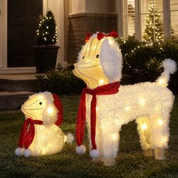 Christmas Dog Decorations 60 LED Lights Set Outdoor Garden Festive Display