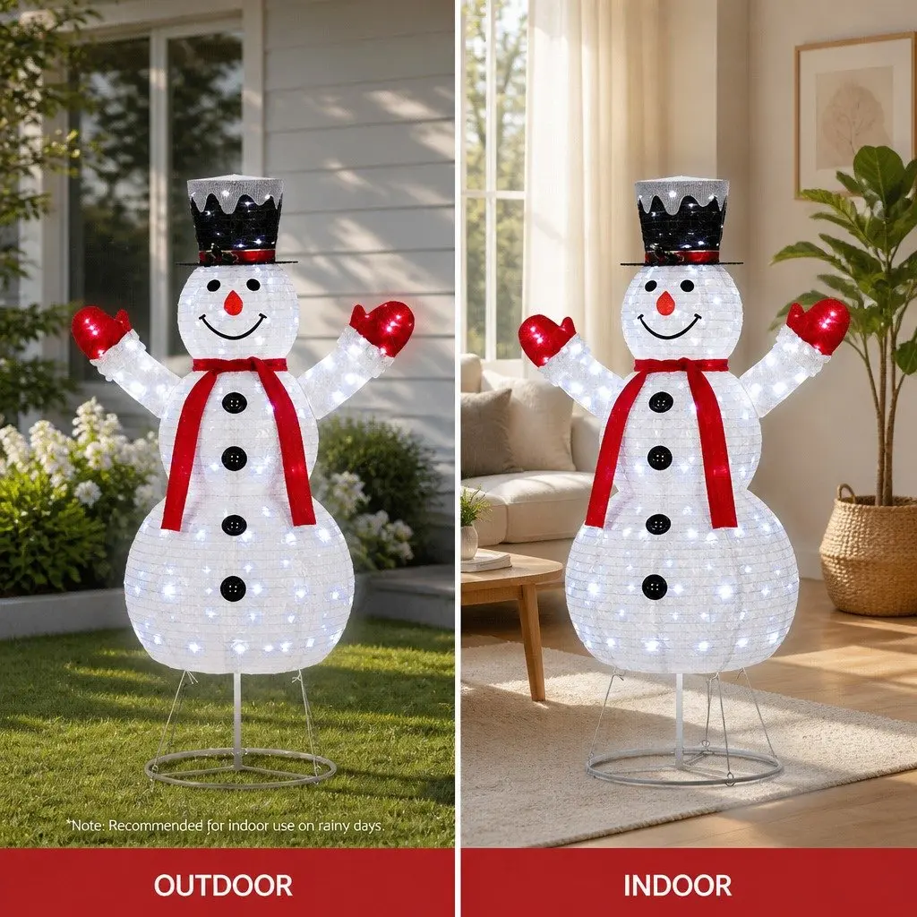 Christmas Light Snowman Indoor Outdoor 1.7M 200 LED Warm White