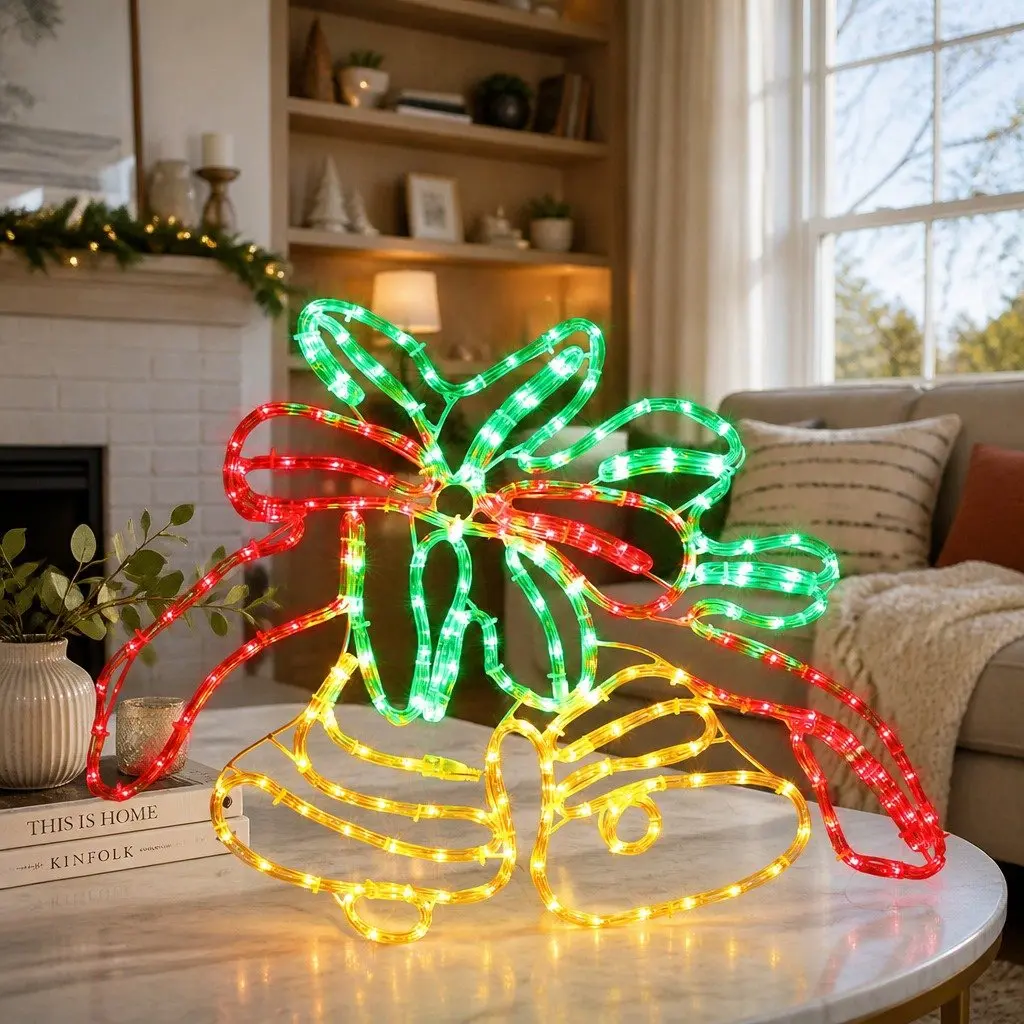 LED Multicoloured Christmas Bell Lights Outdoor Indoor 0.76M