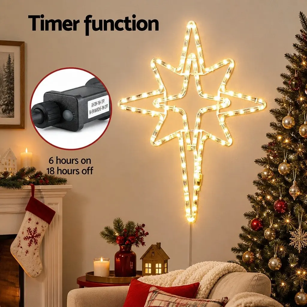 Bethlehem Star Christmas Light Decoration Indoor Outdoor 57cm 90 LED Warm White