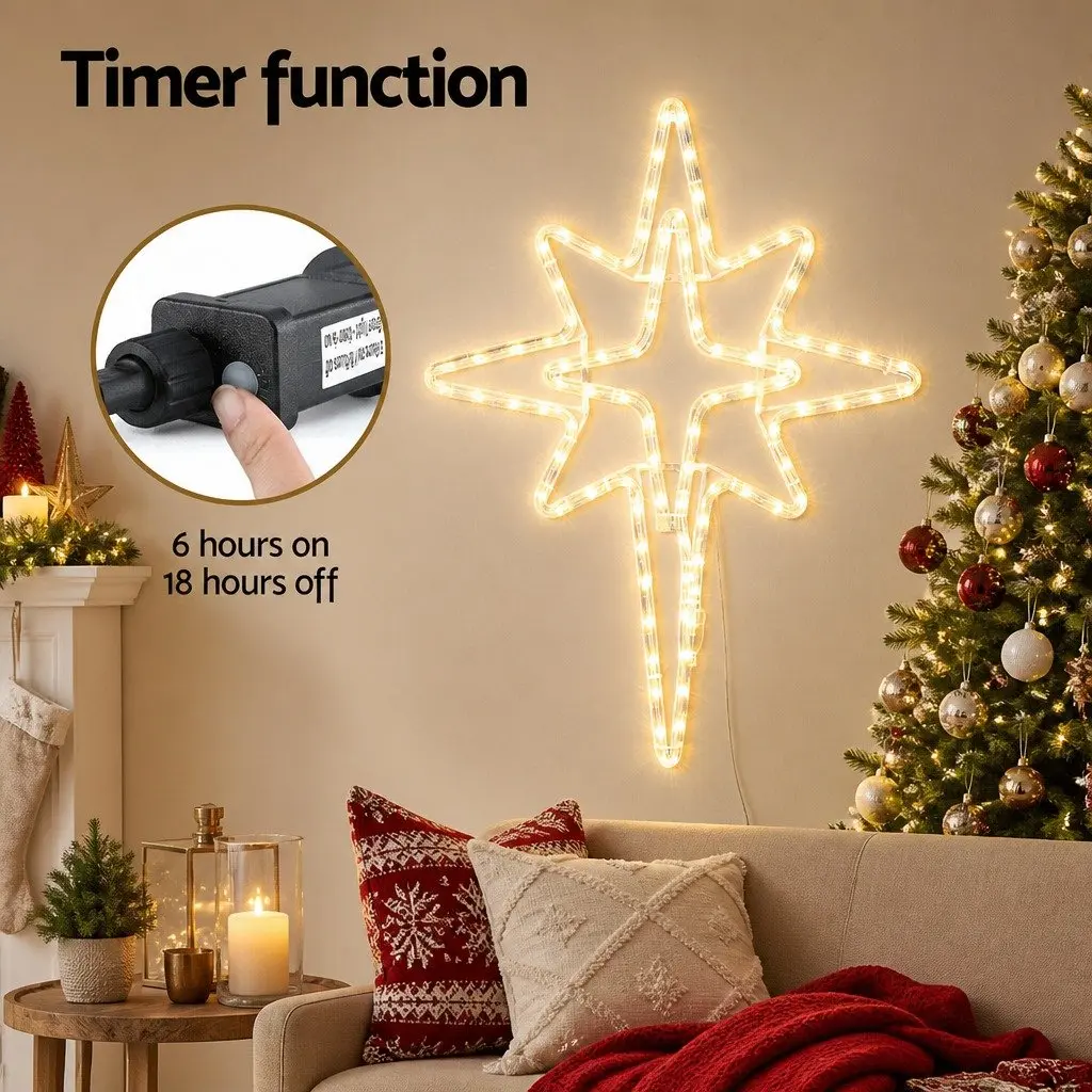Bethlehem Star Christmas Light Decoration Indoor Outdoor 57cm 90 LED Warm White