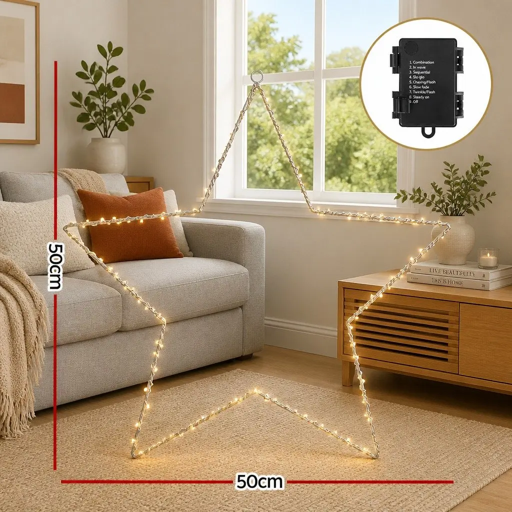 Star Christmas Light Decoration Indoor Outdoor 50cm 70 LED Warm White