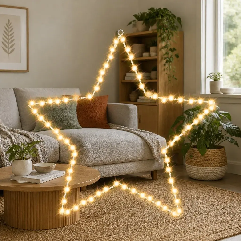 Star Christmas Light Decoration Indoor Outdoor 50cm 70 LED Warm White