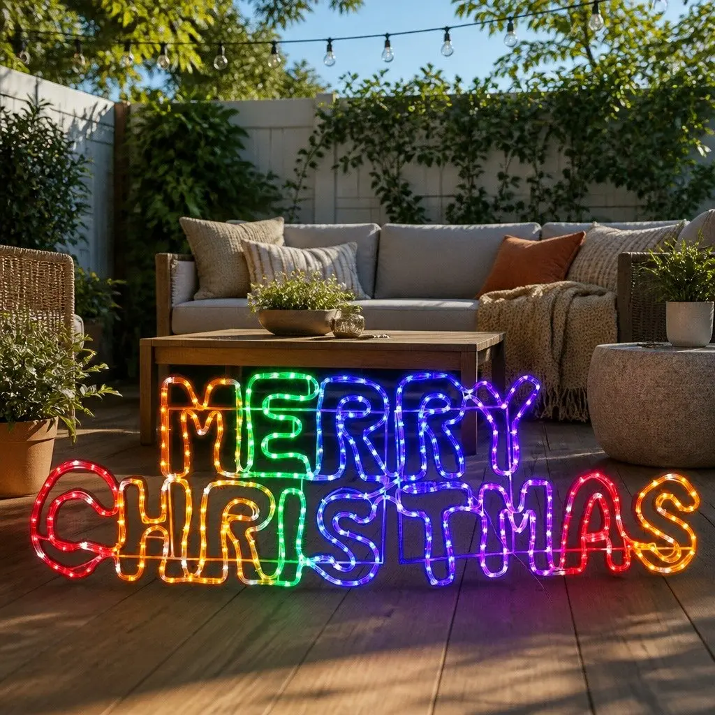 1.6M LED Rope Light 360 Multicolour Christmas Outdoor Decoration Motif Display