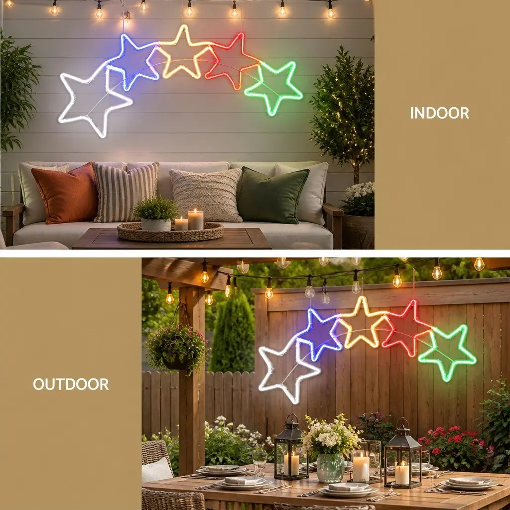 LED Rope Light Multicolour Decoration 1.25M Outdoor Christmas with 560 LED Bulbs