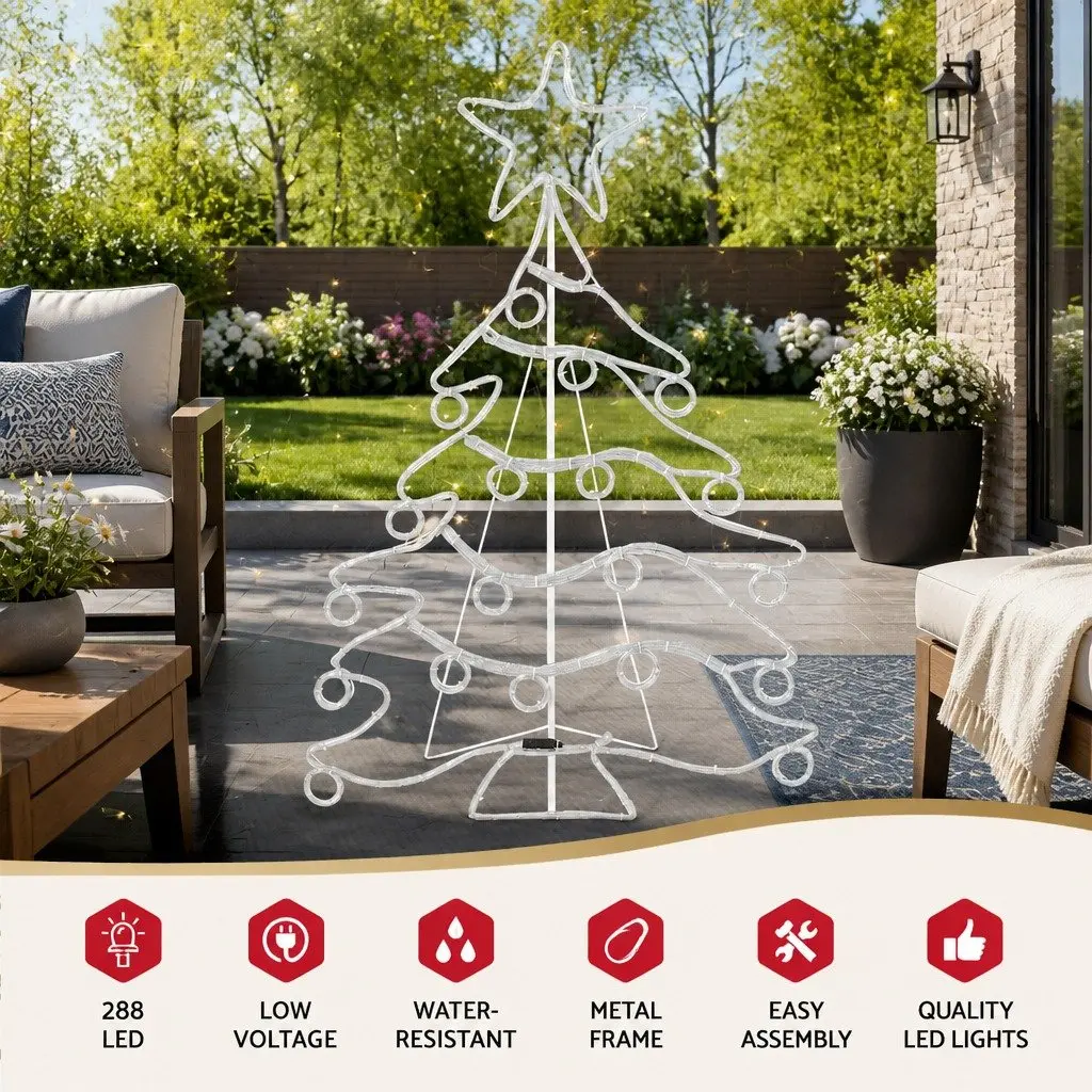 LED Christmas Light Outdoor Decoration 1.18M Multicolour 288 Bulbs