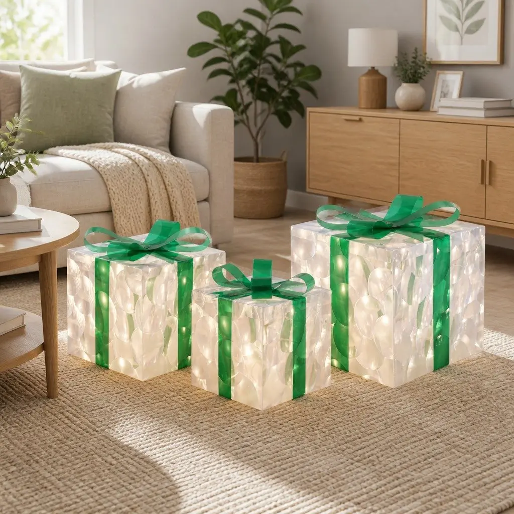 Christmas Lights Indoor Outdoor Warm White LED 3 Piece Gift Box Set