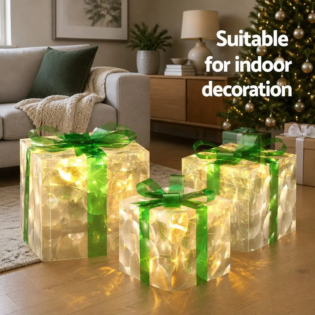 Christmas Lights Indoor Outdoor Warm White LED 3 Piece Gift Box Set