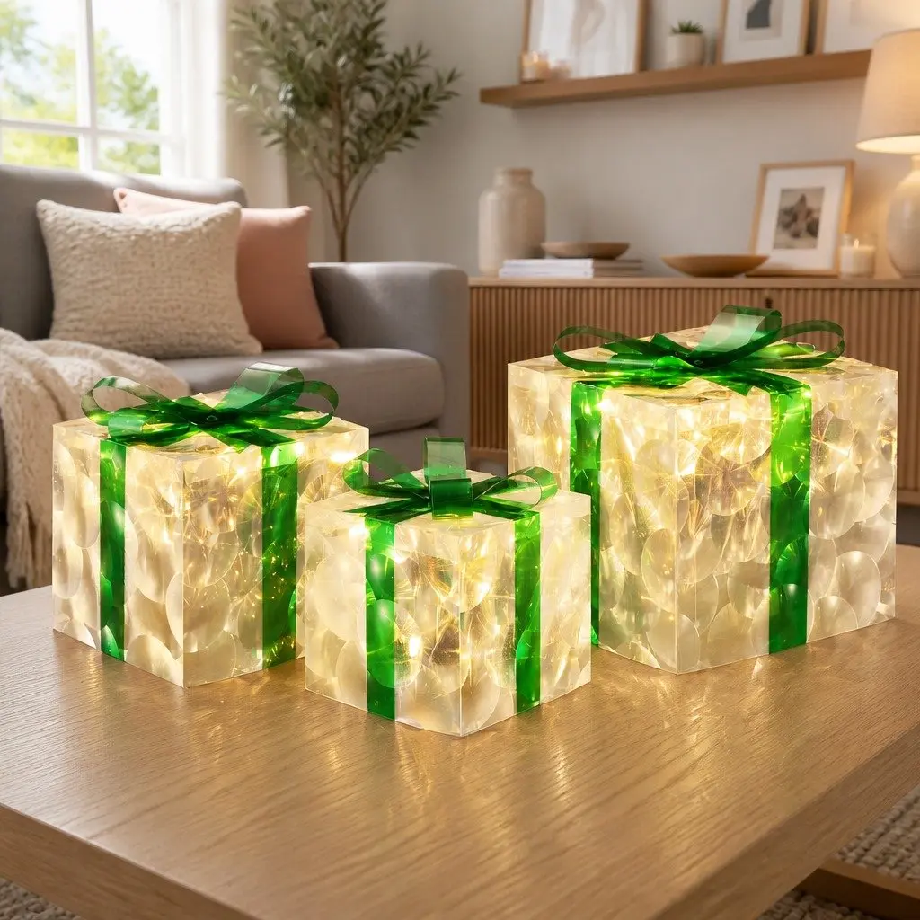 Christmas Lights Indoor Outdoor Warm White LED 3 Piece Gift Box Set