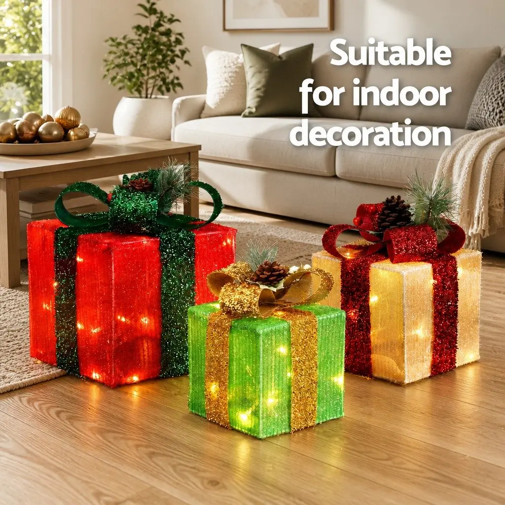 Christmas Light Set Indoor Outdoor 3 Piece 60 LED Multicolour