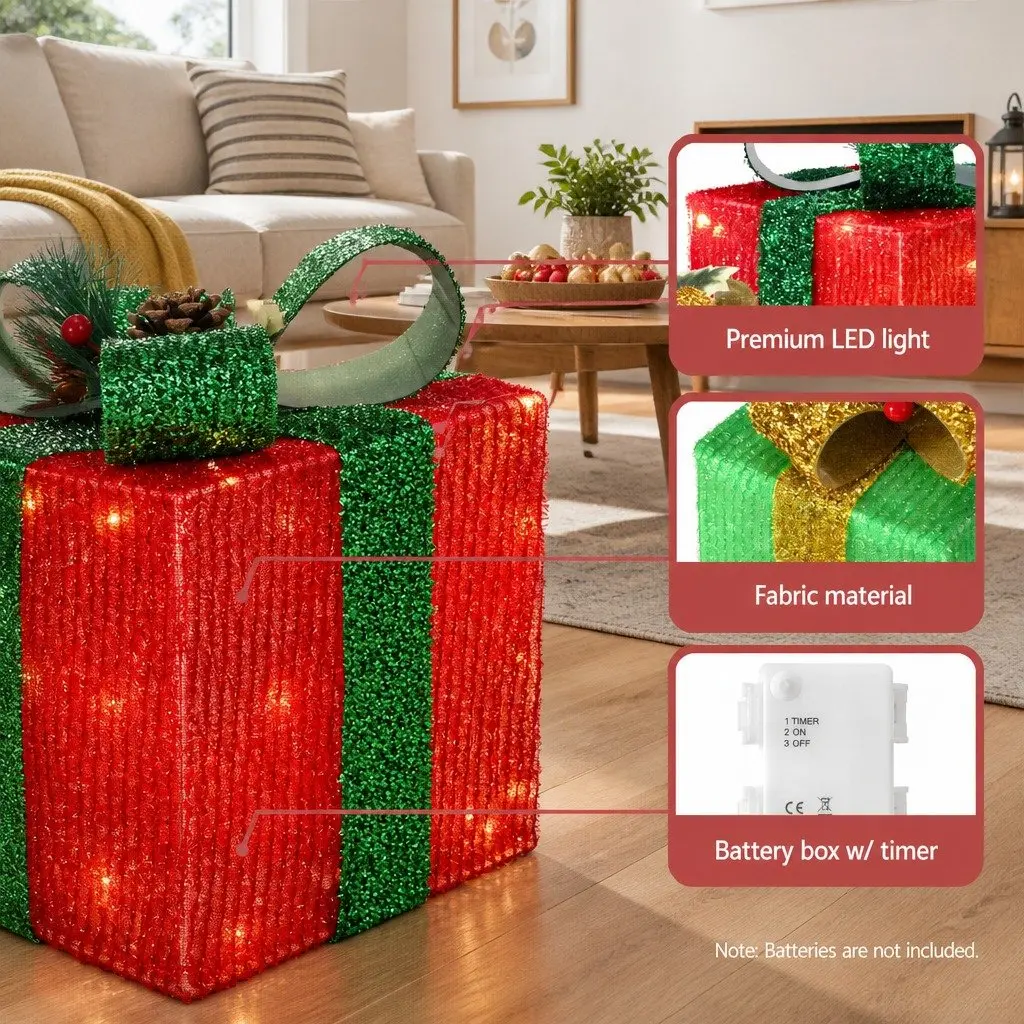 Christmas Light Set Indoor Outdoor 3 Piece 60 LED Multicolour