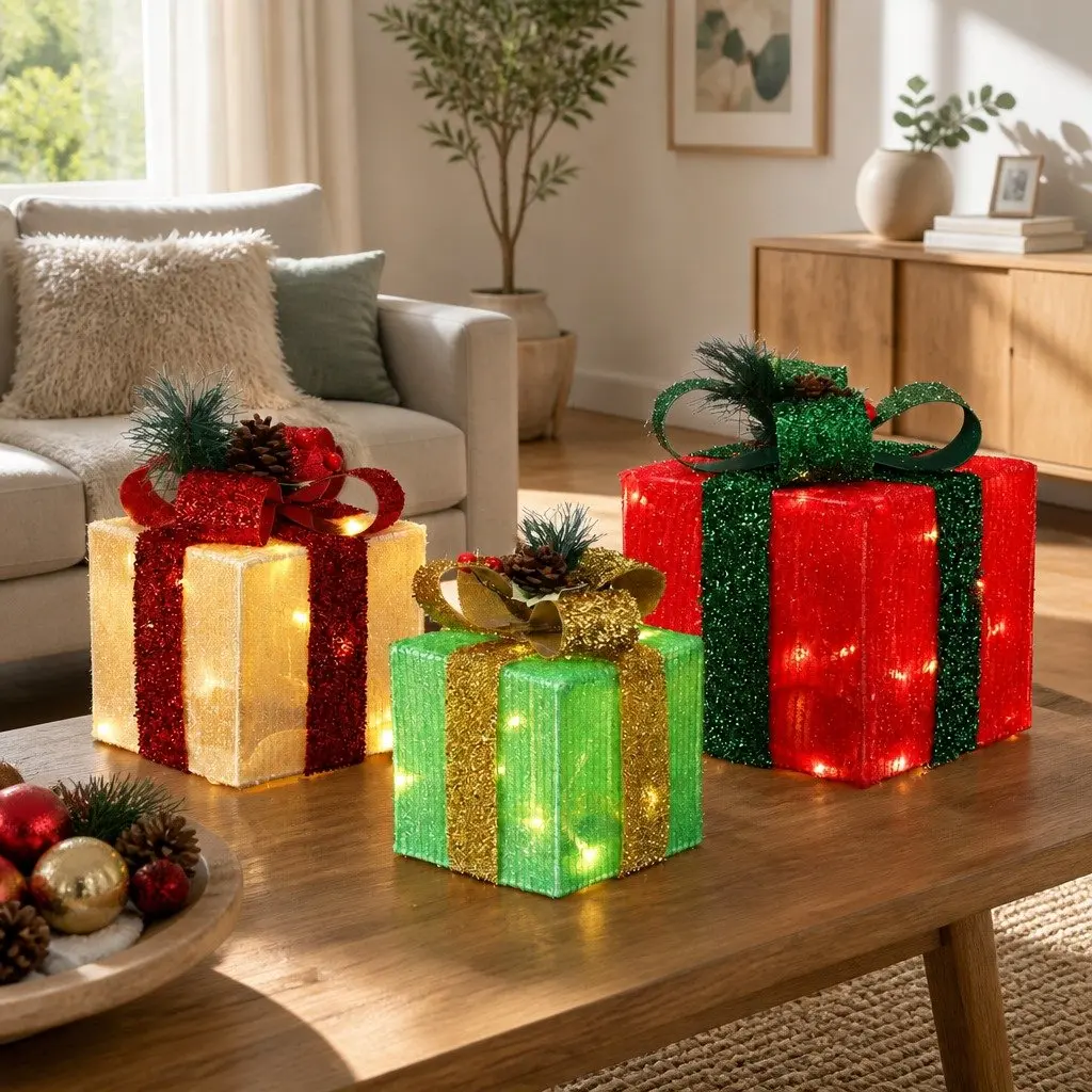 Christmas Light Set Indoor Outdoor 3 Piece 60 LED Multicolour