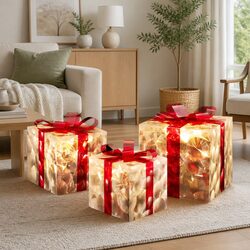 Christmas Light Set: 3 Gift Boxes, 70 Warm White LEDs