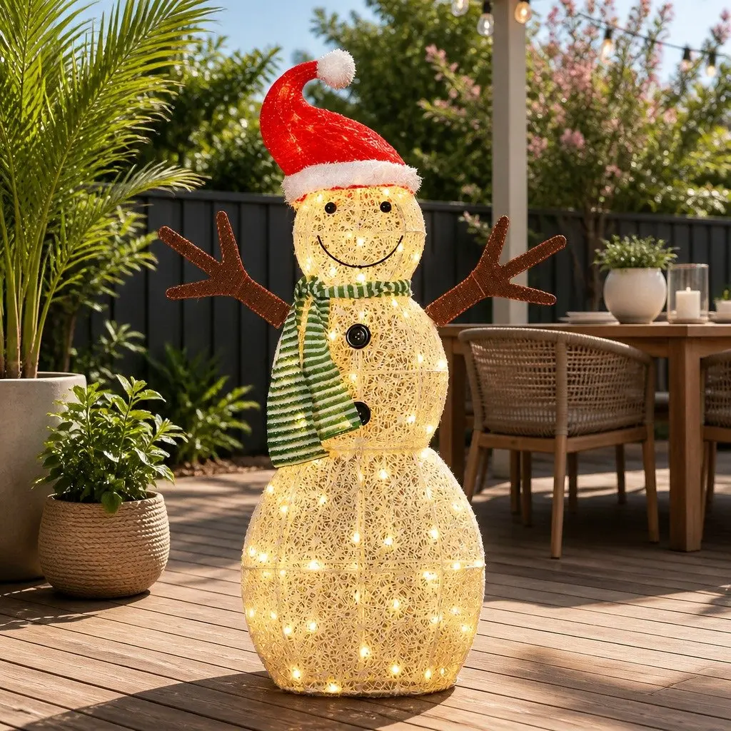 LED Snowman Decoration Indoor Outdoor 0.97M 80 Warm-White Lights